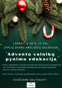 Advento vainiko pynimo edukacija (plakatas). Lukšių padalinys.