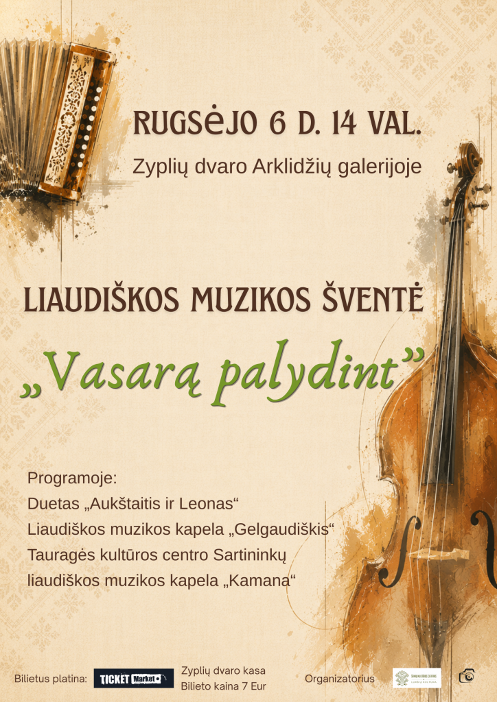 09-06. Lukšių padalinys. Liaudiškos muzikos šventė „Vasarą palydint“ (plakatas)
